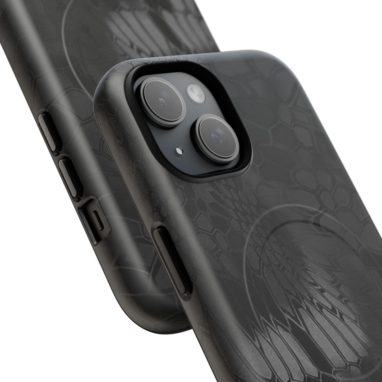 Magnetic Tough Phone Case — Black Snake Skin Protective Cover