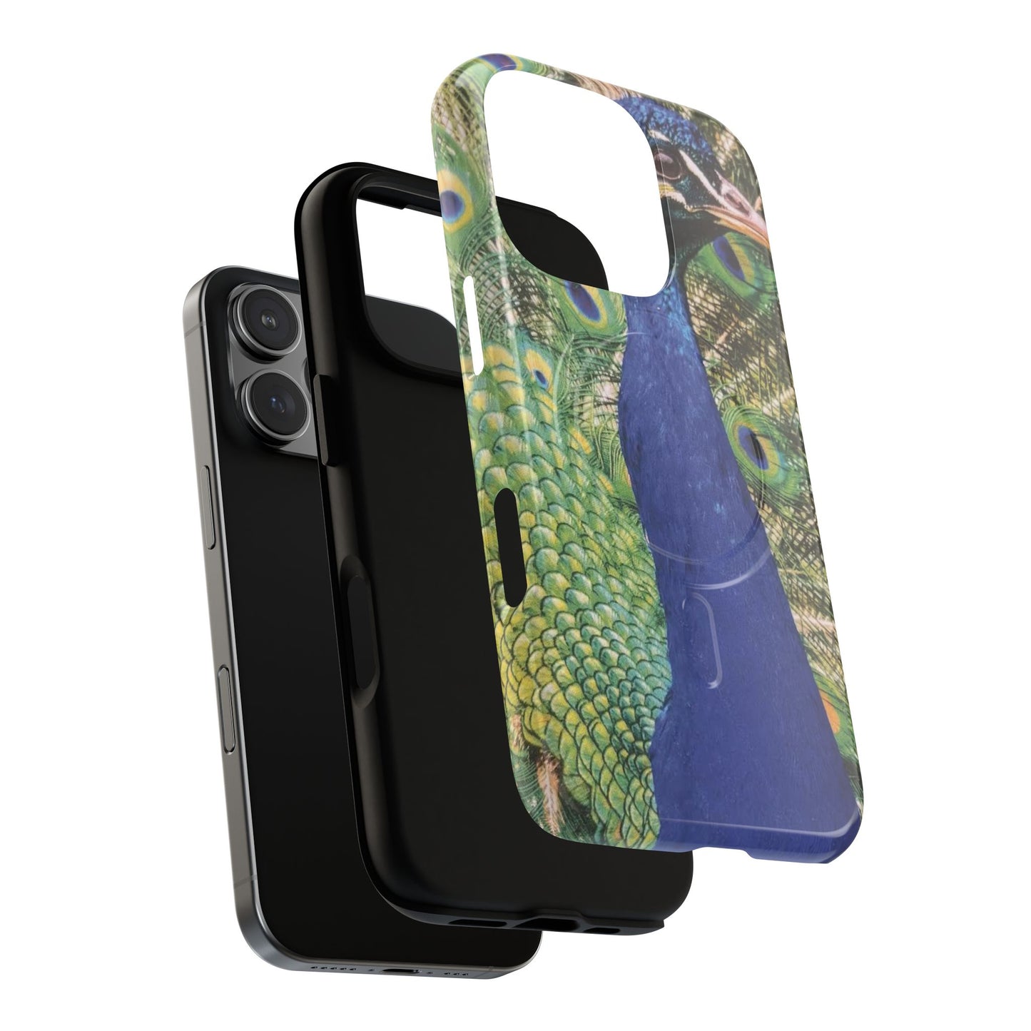 Magnetic Tough 2 Layer Phone Case — Peacock Skin Protective Cover