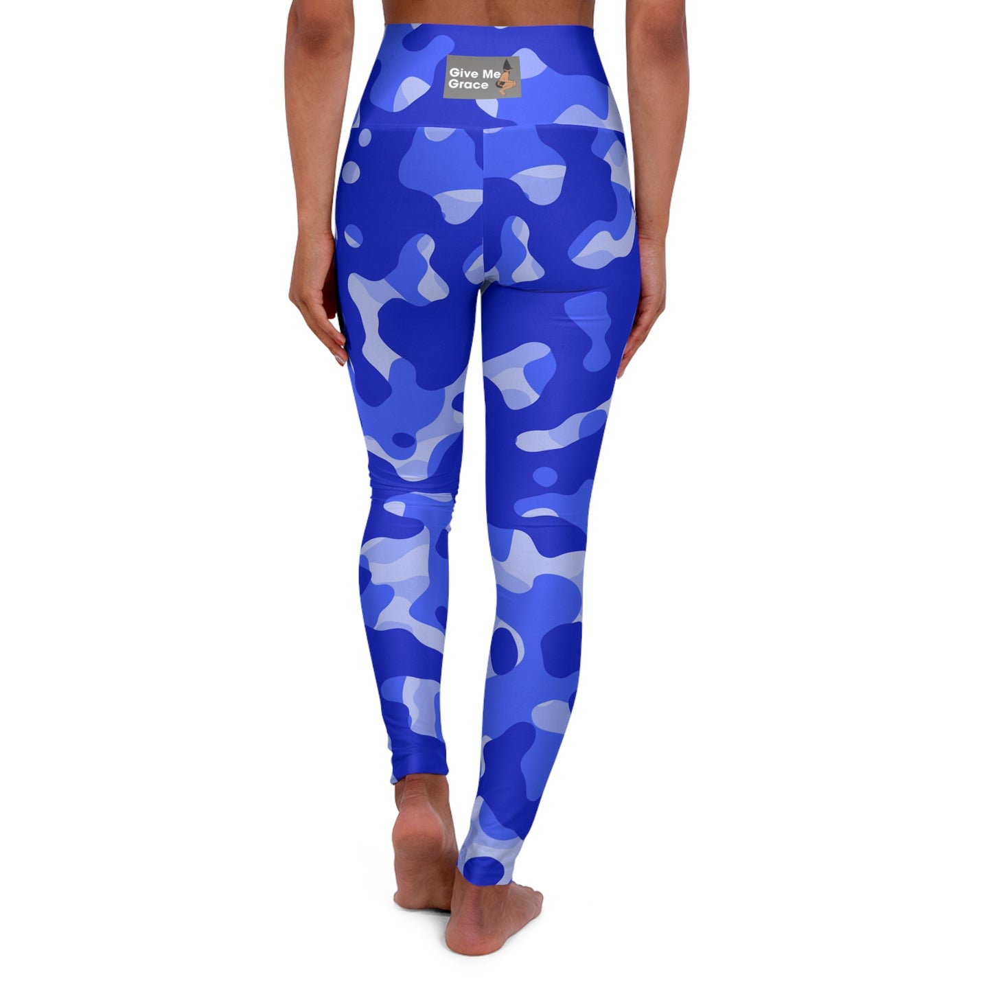 Give Me Grace Sky Blue Camo High Waisted Yoga Leggings
