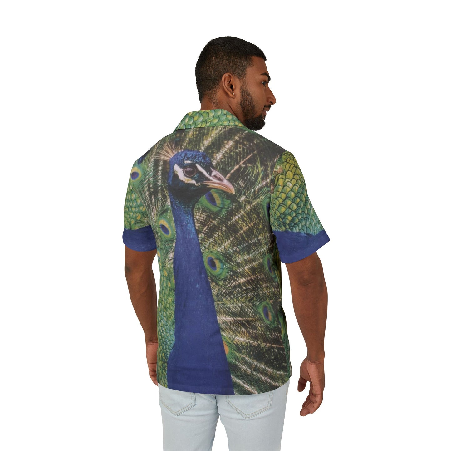 Peacock Graphic Hawaiian Camp Shirt — Island Yachting & Date Night Print