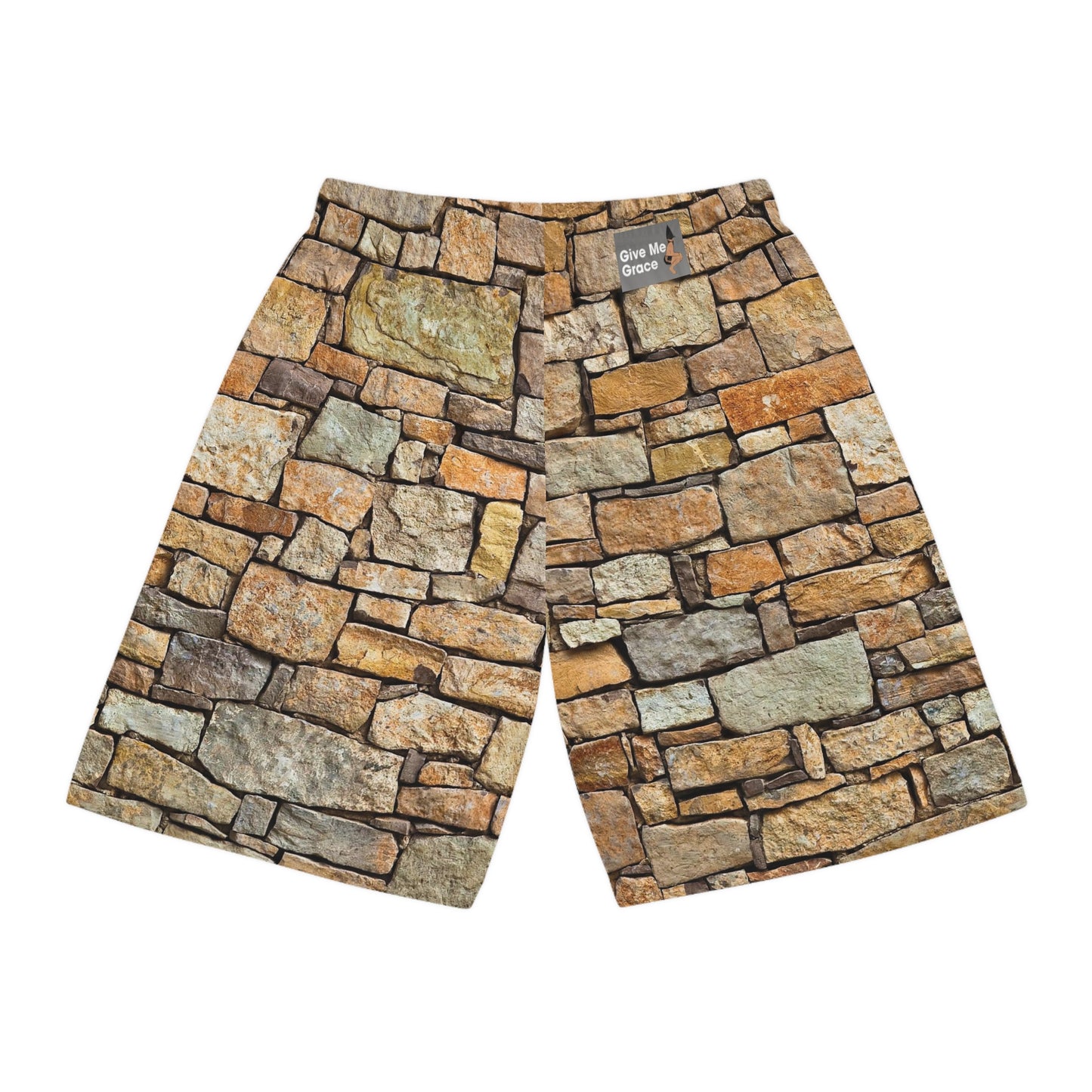 Brick Stone Wall 'Solid as a Rock' Basketball Shorts — Streetwear