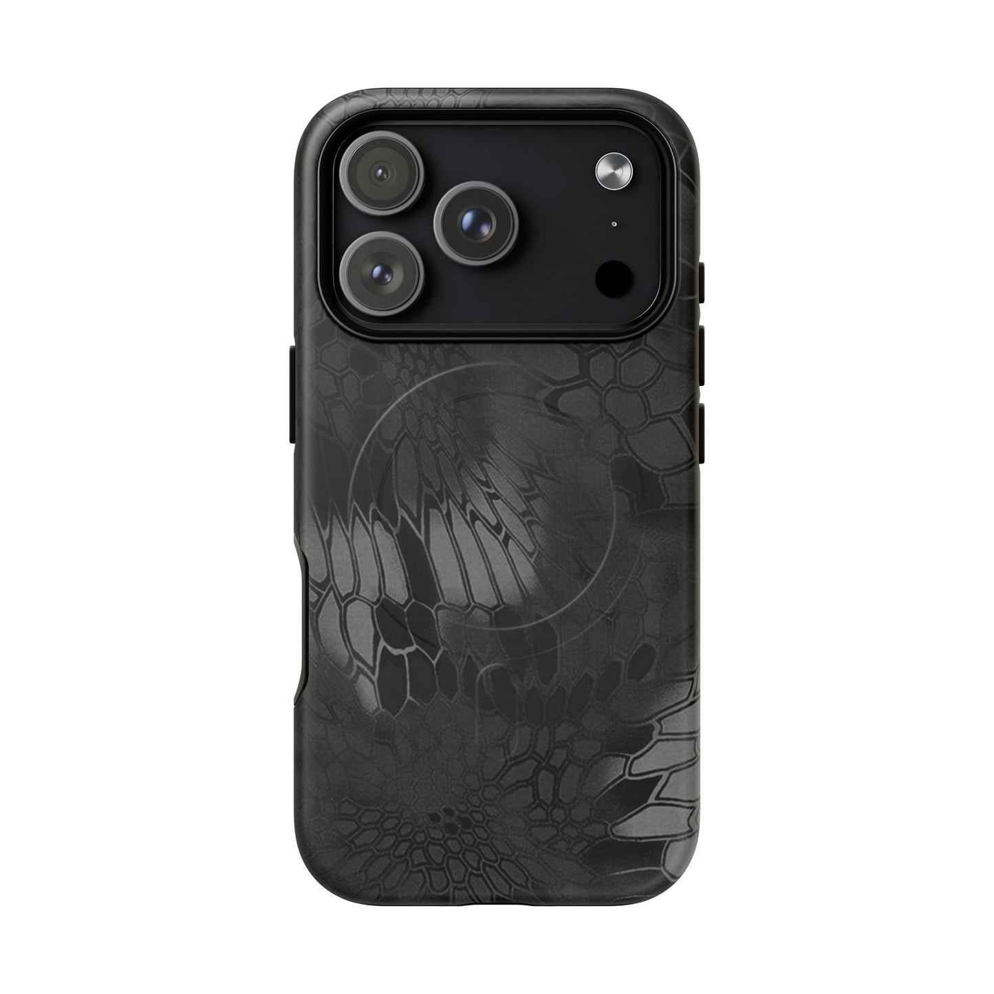 Magnetic Tough Phone Case — Black Snake Skin Protective Cover