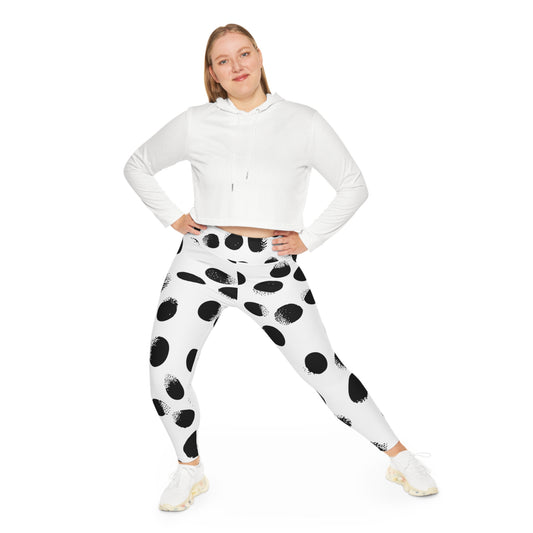 Polkadot Classic Black & White Great Quality Stylish Leggings - Plus Size Up to 6X