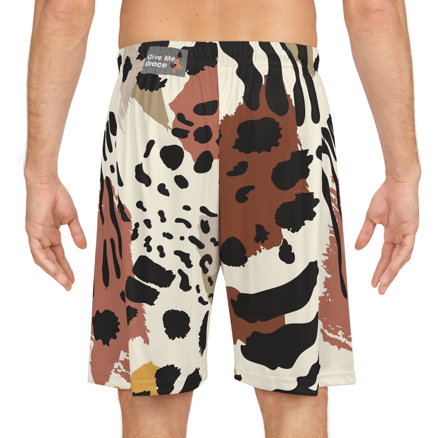 Give Me Grace Abstract Animal Print Basketball Shorts