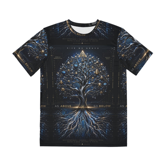 As Above So Below Golden Futuristic Snakeskin Tree Unisex Tee