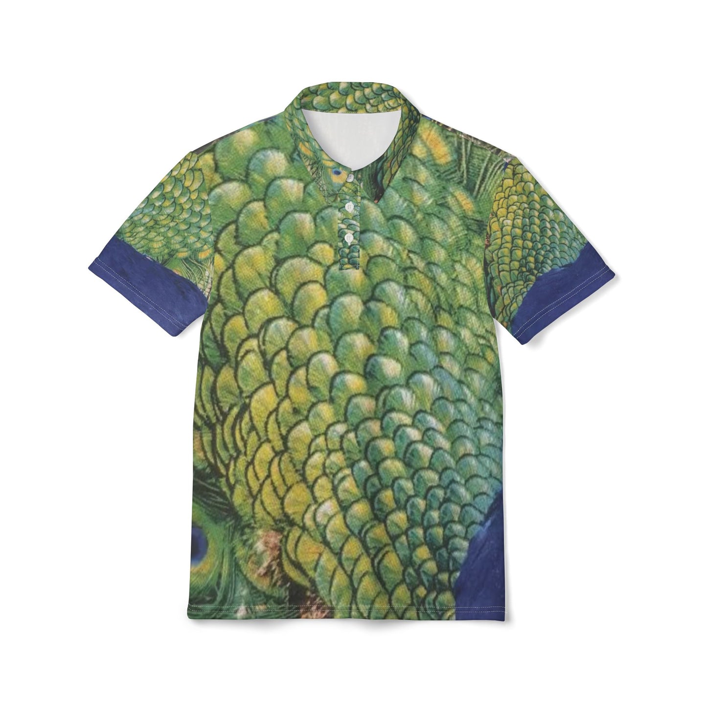 Peacock Graphic Hawaiian Polo Shirt — Island Yachting & Date Night Print