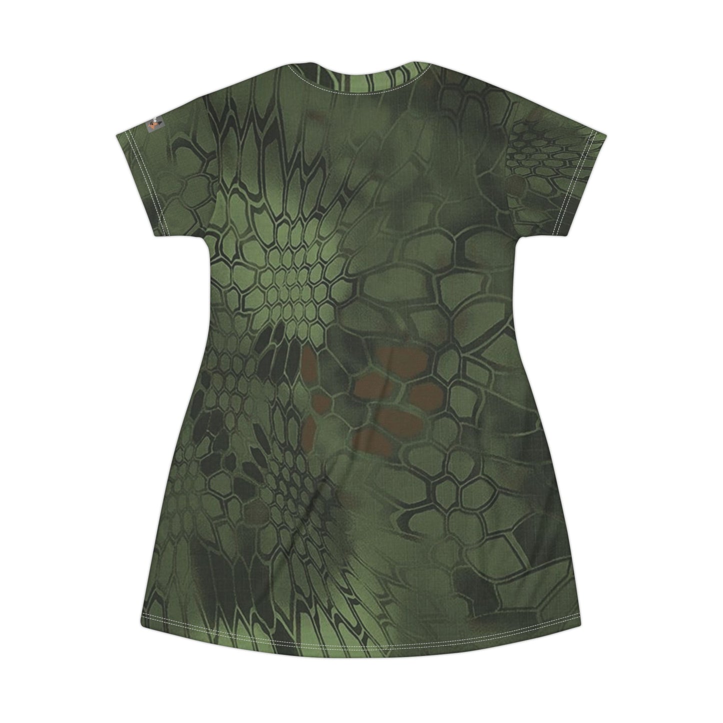 Give Me Grace Green Signature Snakeskin Lace Camo Croc Mix T-Shirt Dress
