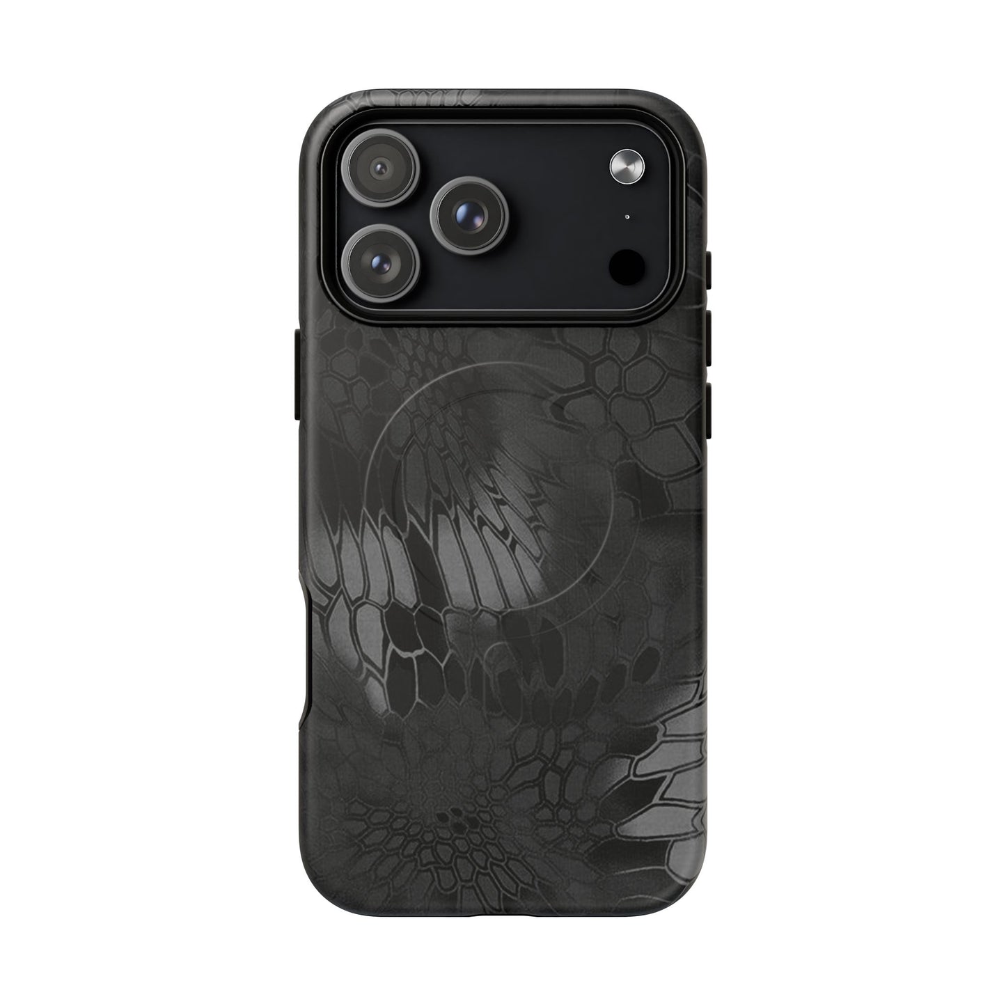 Magnetic Tough Phone Case — Black Snake Skin Protective Cover