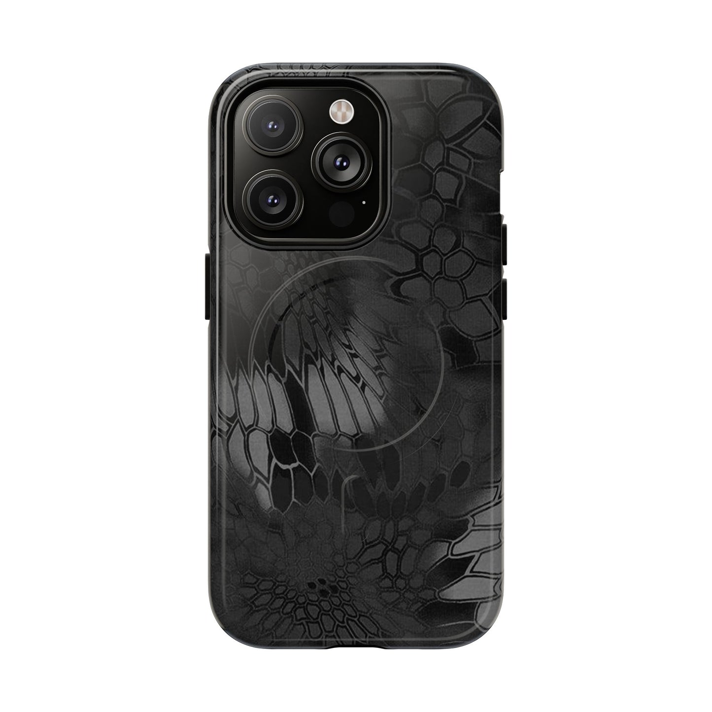 Magnetic Tough Phone Case — Black Snake Skin Protective Cover