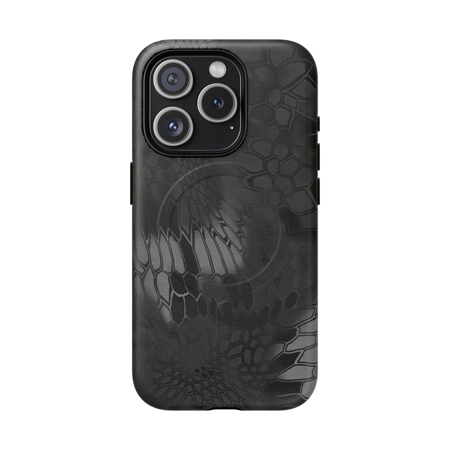 Magnetic Tough Phone Case — Black Snake Skin Protective Cover
