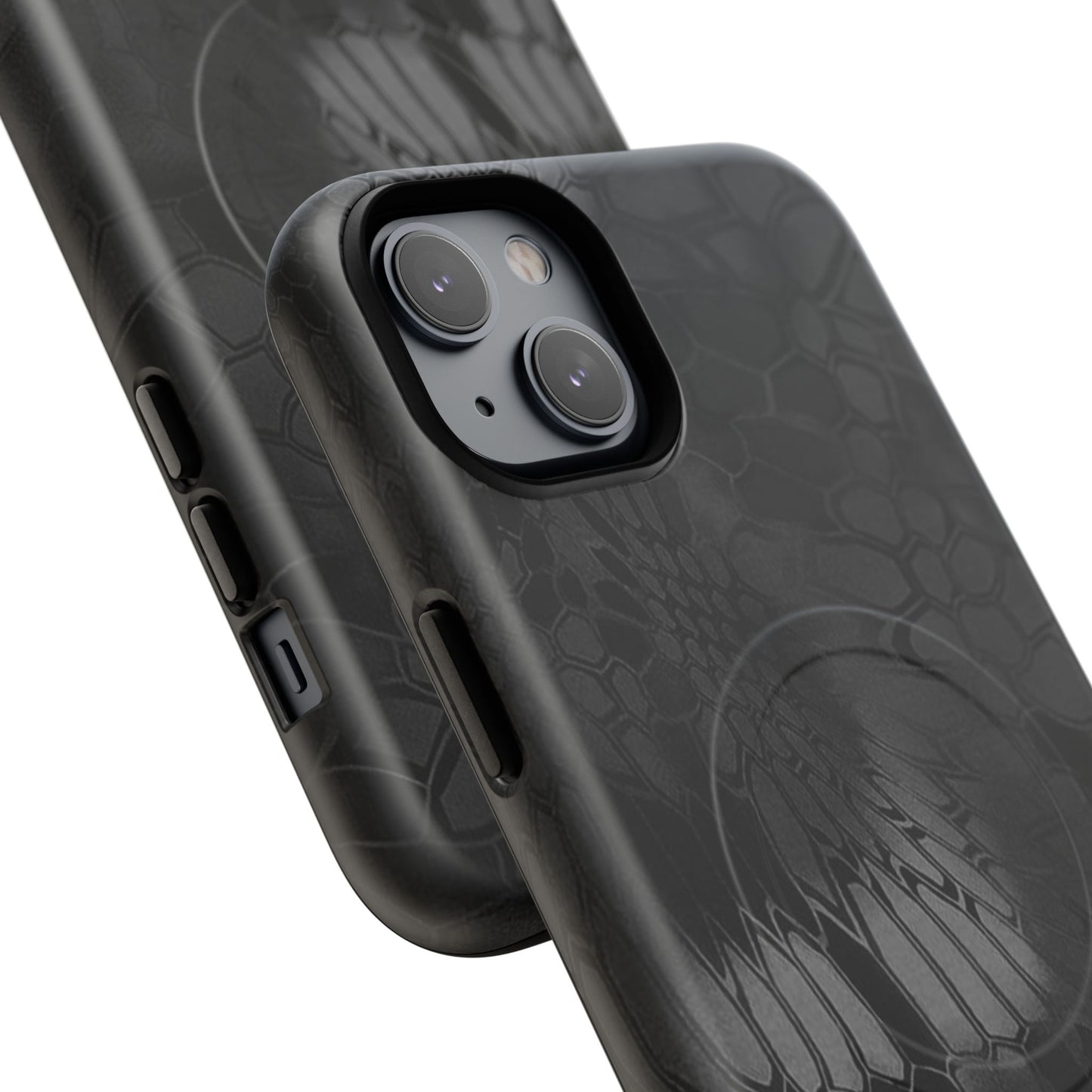Magnetic Tough Phone Case — Black Snake Skin Protective Cover