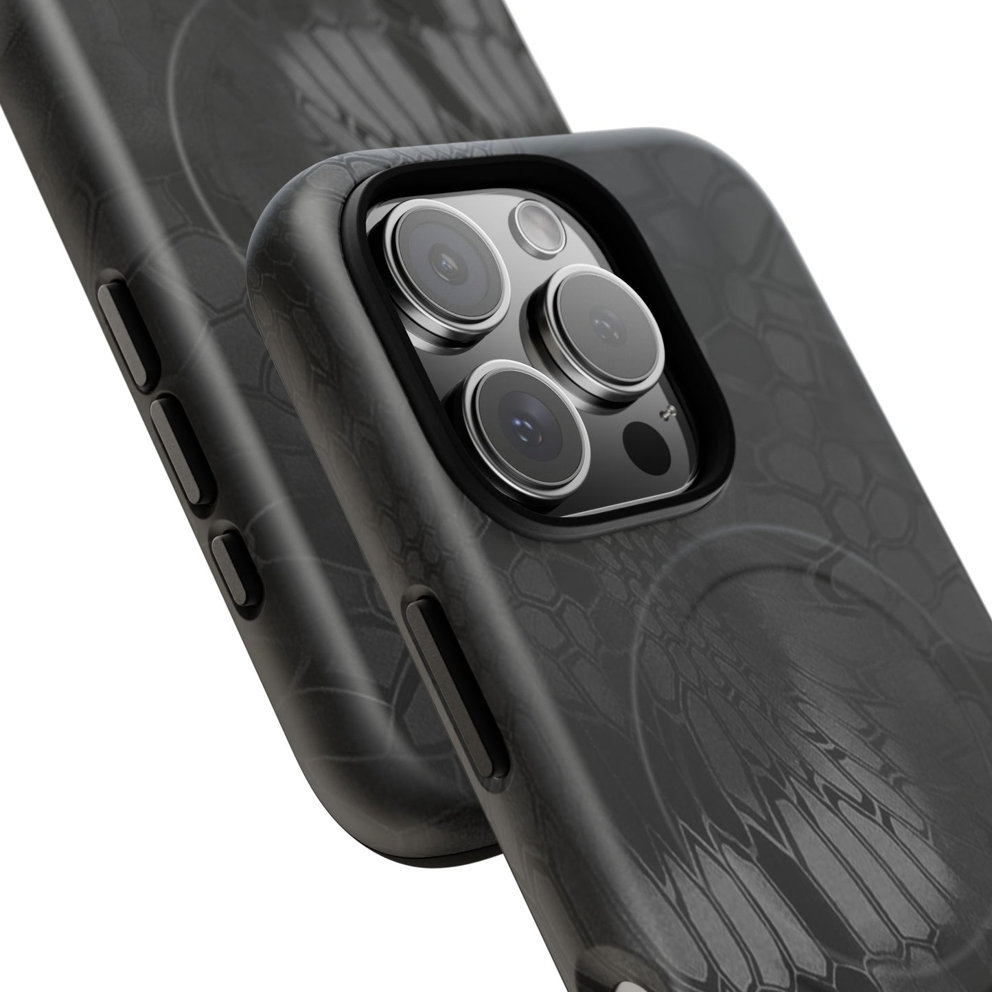 Magnetic Tough Phone Case — Black Snake Skin Protective Cover