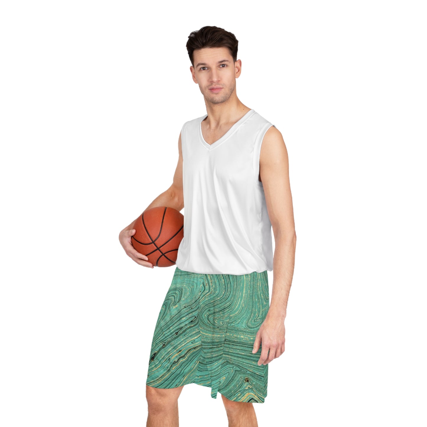 Give Me Grace Ocean Teal Painting Basketball Shorts