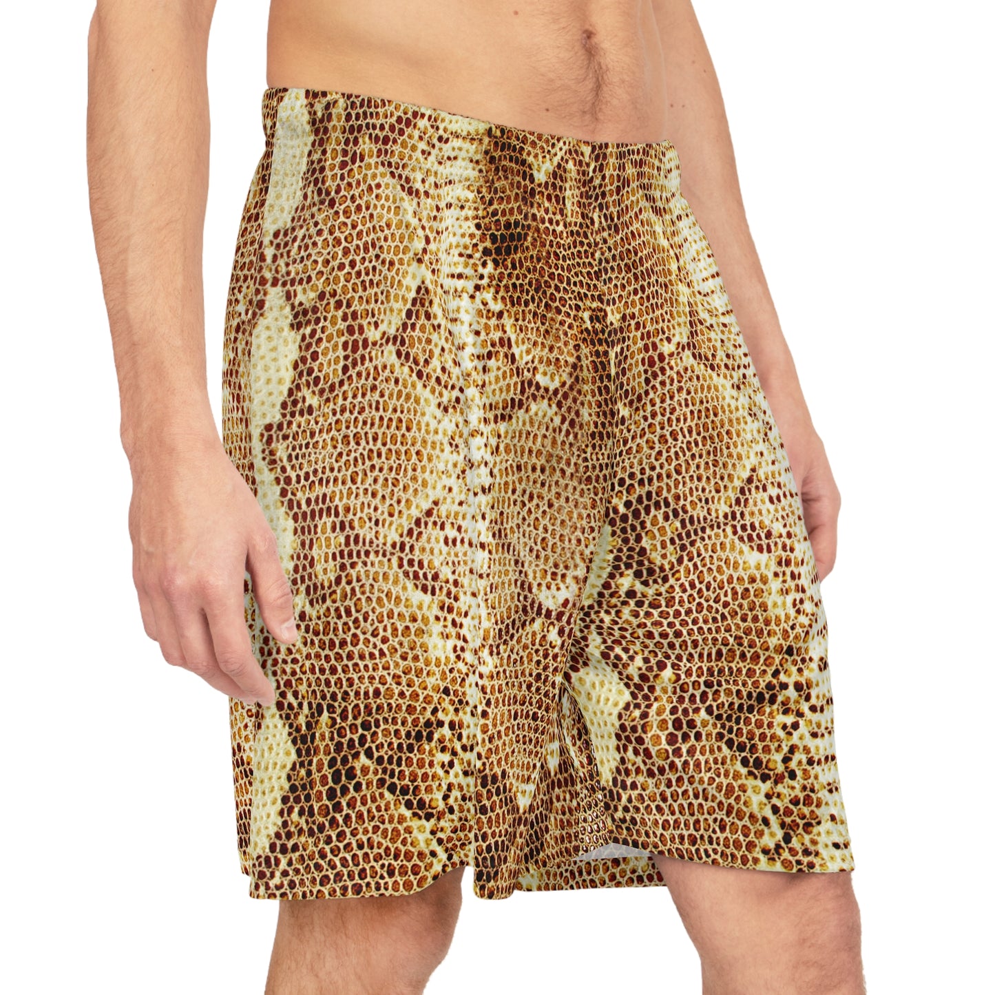 Give Me Grace brown snakeskin print Basketball Shorts
