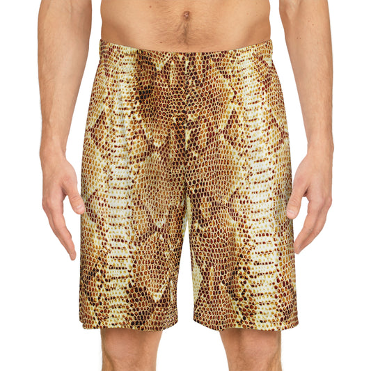 Give Me Grace brown snakeskin print Basketball Shorts