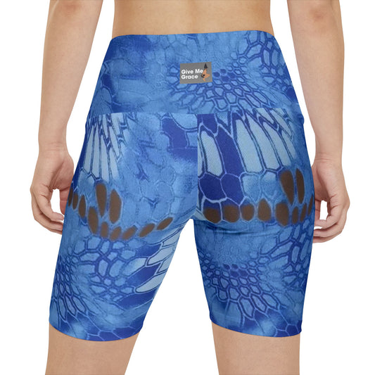 Give Me Grace Floral Camo Lace Women's Workout Shorts