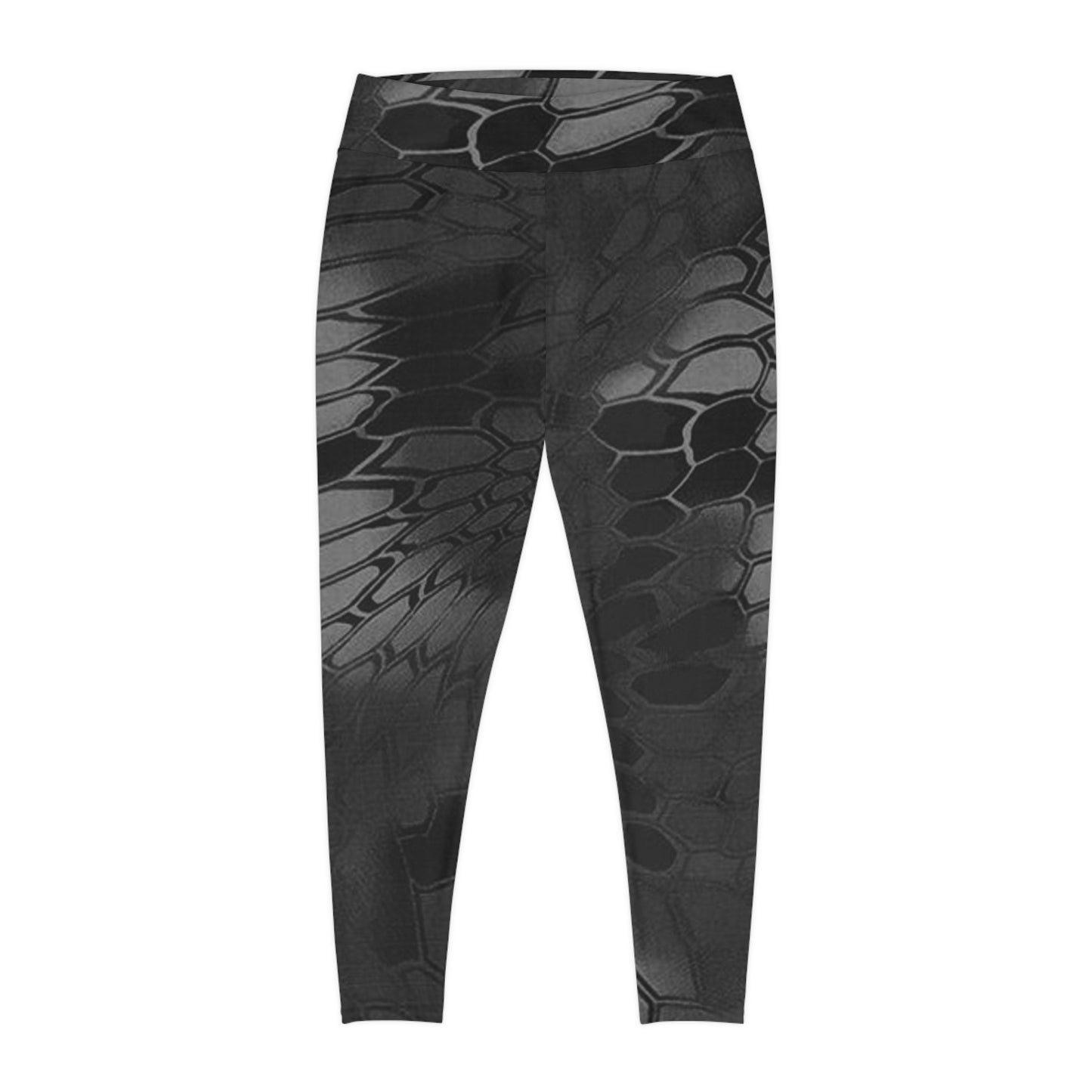 Plus Size Leggings — "Give Me Grace" Camo Snakeskin Floral Print (Up to 6X)