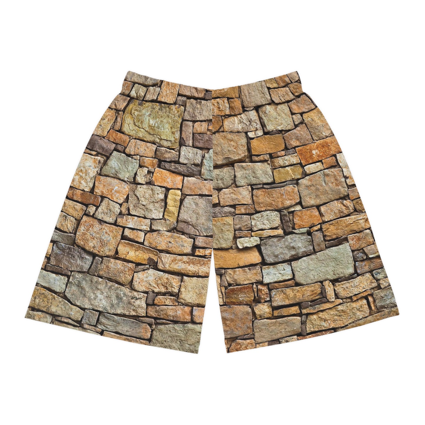 Brick Stone Wall 'Solid as a Rock' Basketball Shorts — Streetwear
