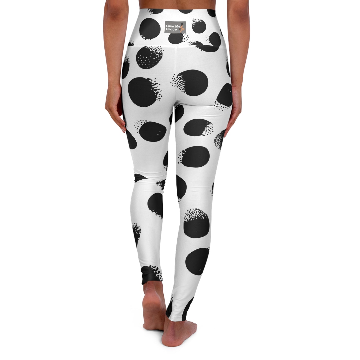 Yoga Leggings - Timeless Classic Polkadot Style Graphic Design - High Waisted for Work, Workout, and Night Out
