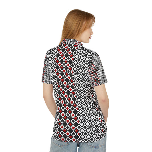 King and Queen Spades Polo Shirt | Red Black White Gorgeous Design
