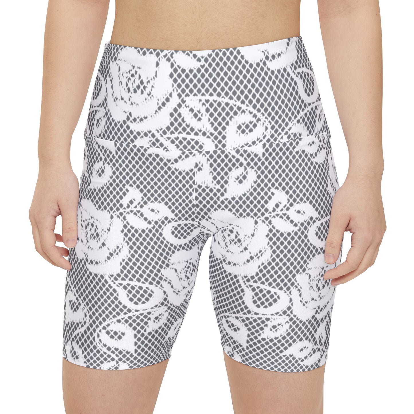 Chantilly Lace Women's Workout Shorts — Lace Biker/Yoga Activewear
