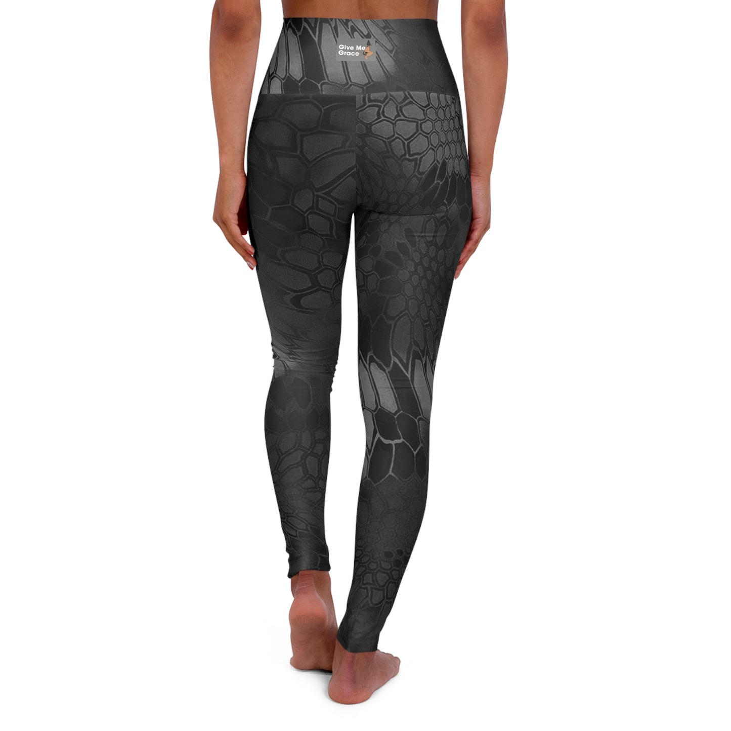 High-Waisted Yoga Leggings — Give Me Grace Print