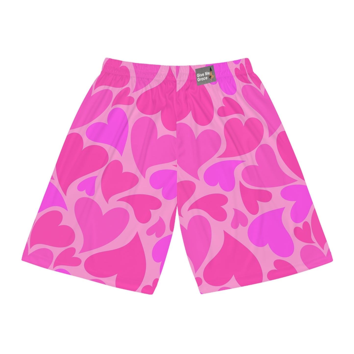 Pink Heart Basketball Shorts | Valentines Heart Print Athletic Shorts