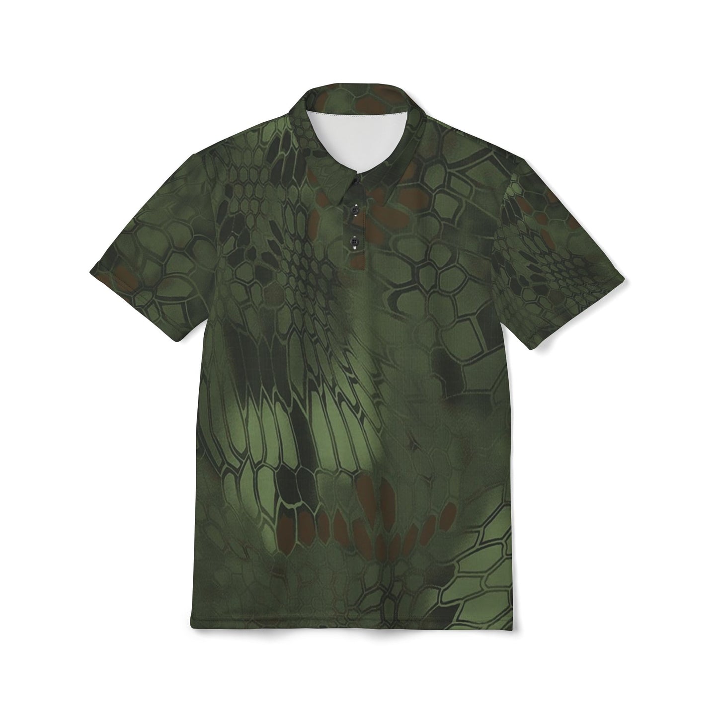 Give Me Grace Green Camo Floral Lace Polo Shirt