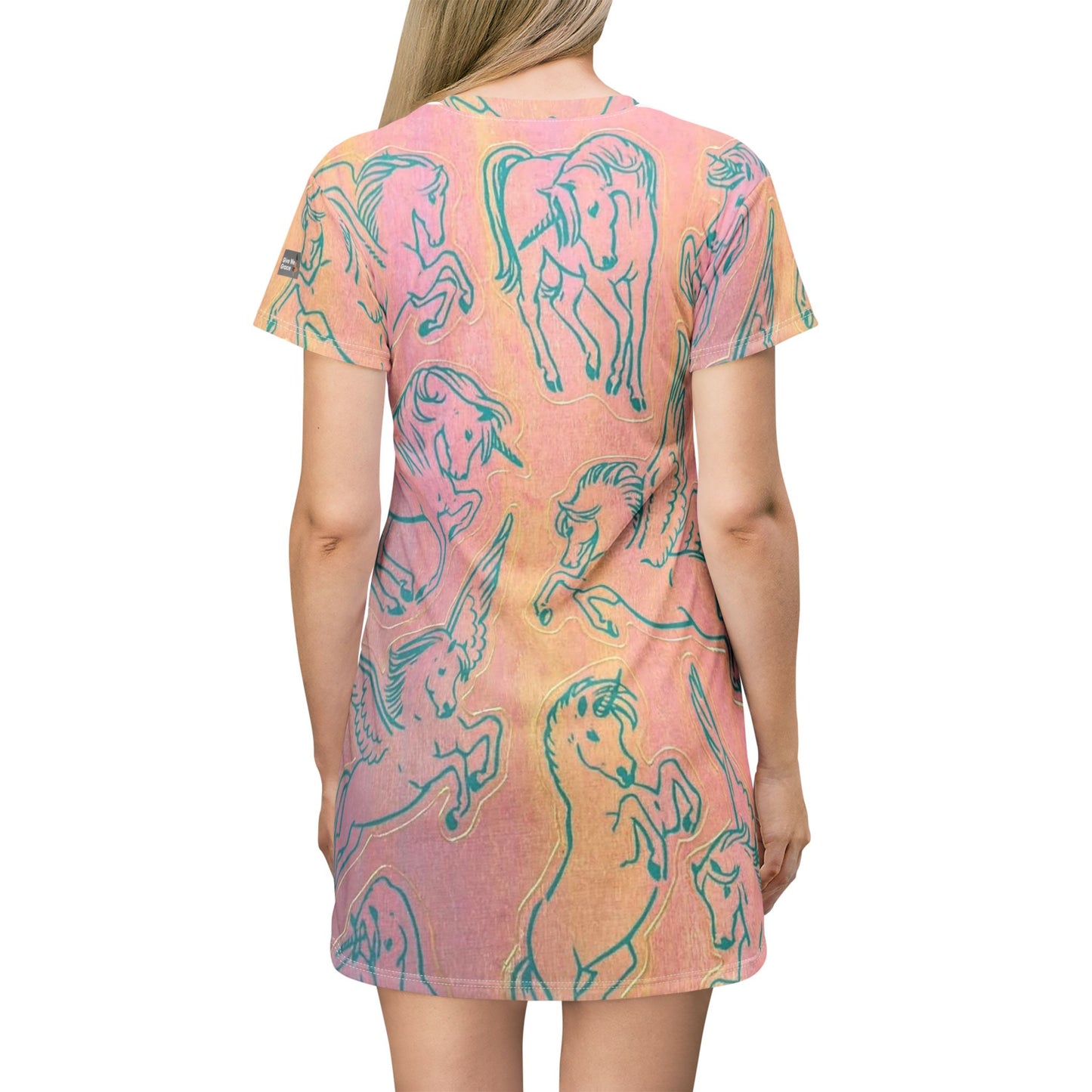 Unicorn Princess Romantic T-Shirt Dress - Pink and Gold