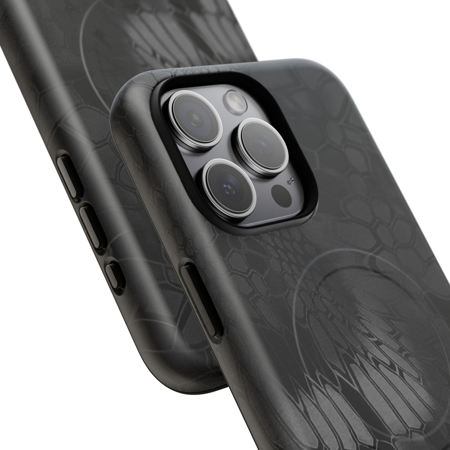 Magnetic Tough Phone Case — Black Snake Skin Protective Cover