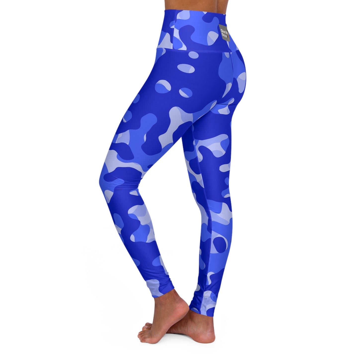 Give Me Grace Sky Blue Camo High Waisted Yoga Leggings