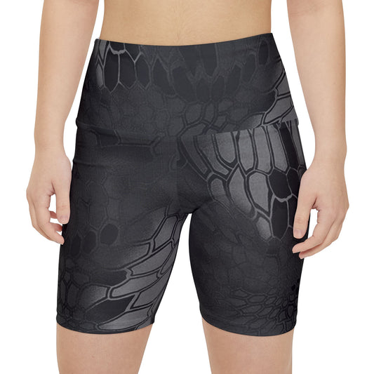 Black Gray Workout Shorts, Give Me Grace Print, Women's Athletic Wear, High Waistband, Crop Top Matching, Comfortable Fitness Shorts