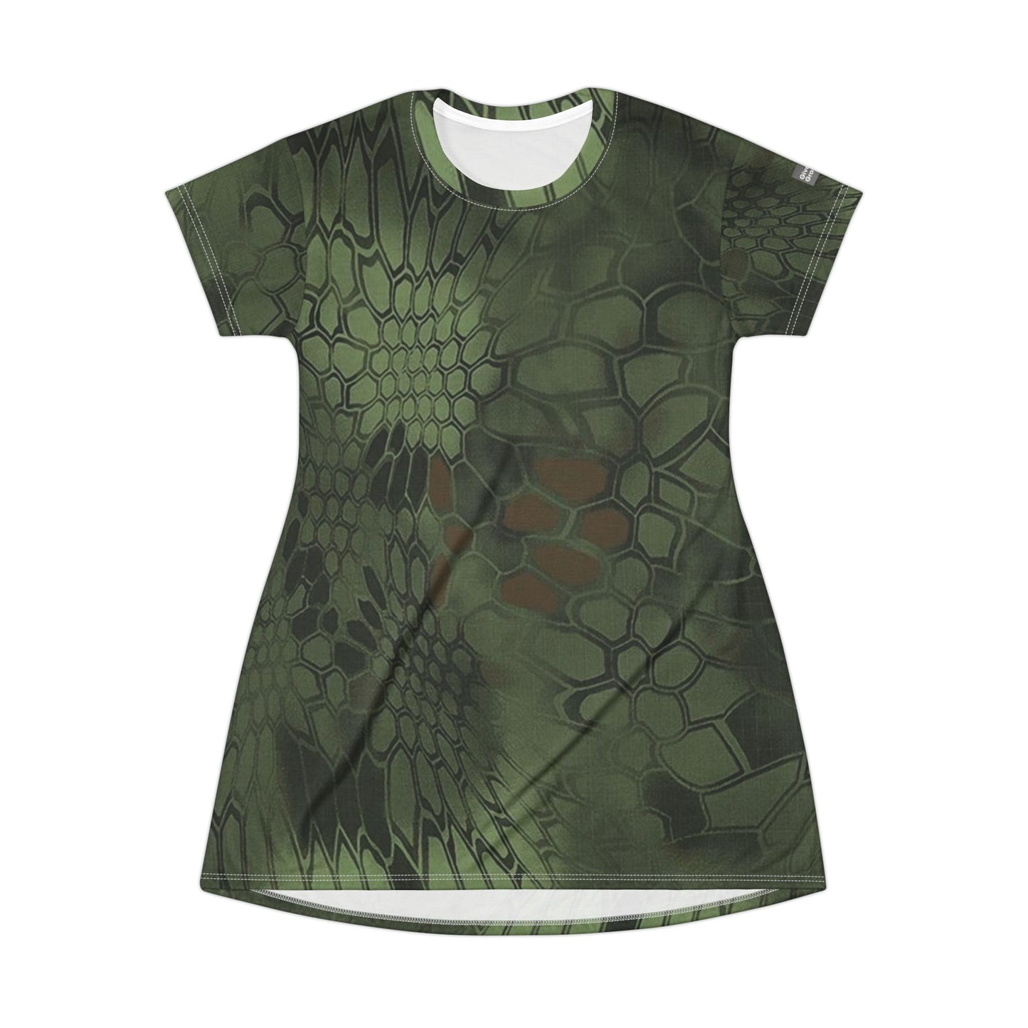 Give Me Grace Green Signature Snakeskin Lace Camo Croc Mix T-Shirt Dress