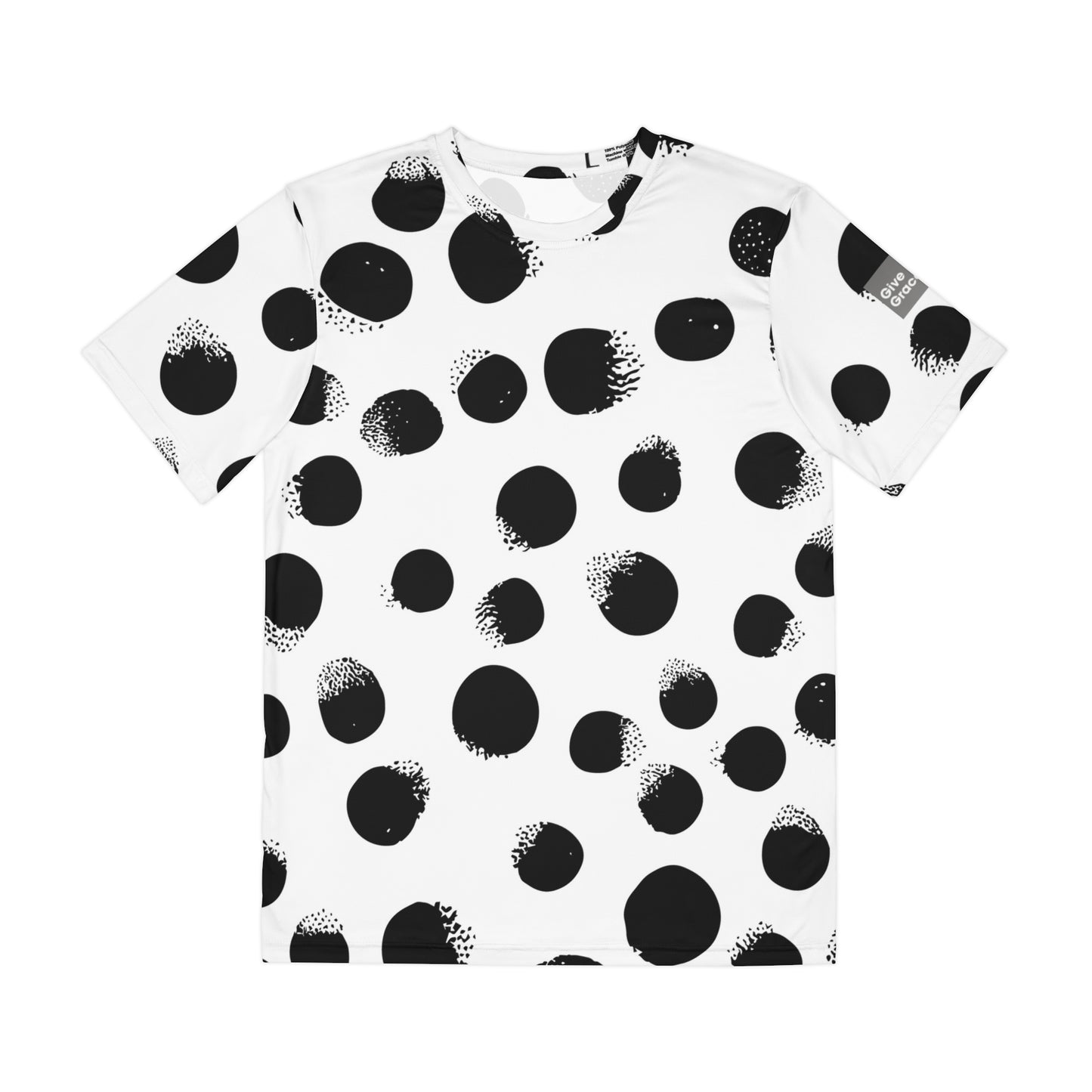Give Me Grace Unisex Tee Black & White Polka Dots light weight T-Shirt, , Matching Leggings, Joggers, Shorts, Activewear Set