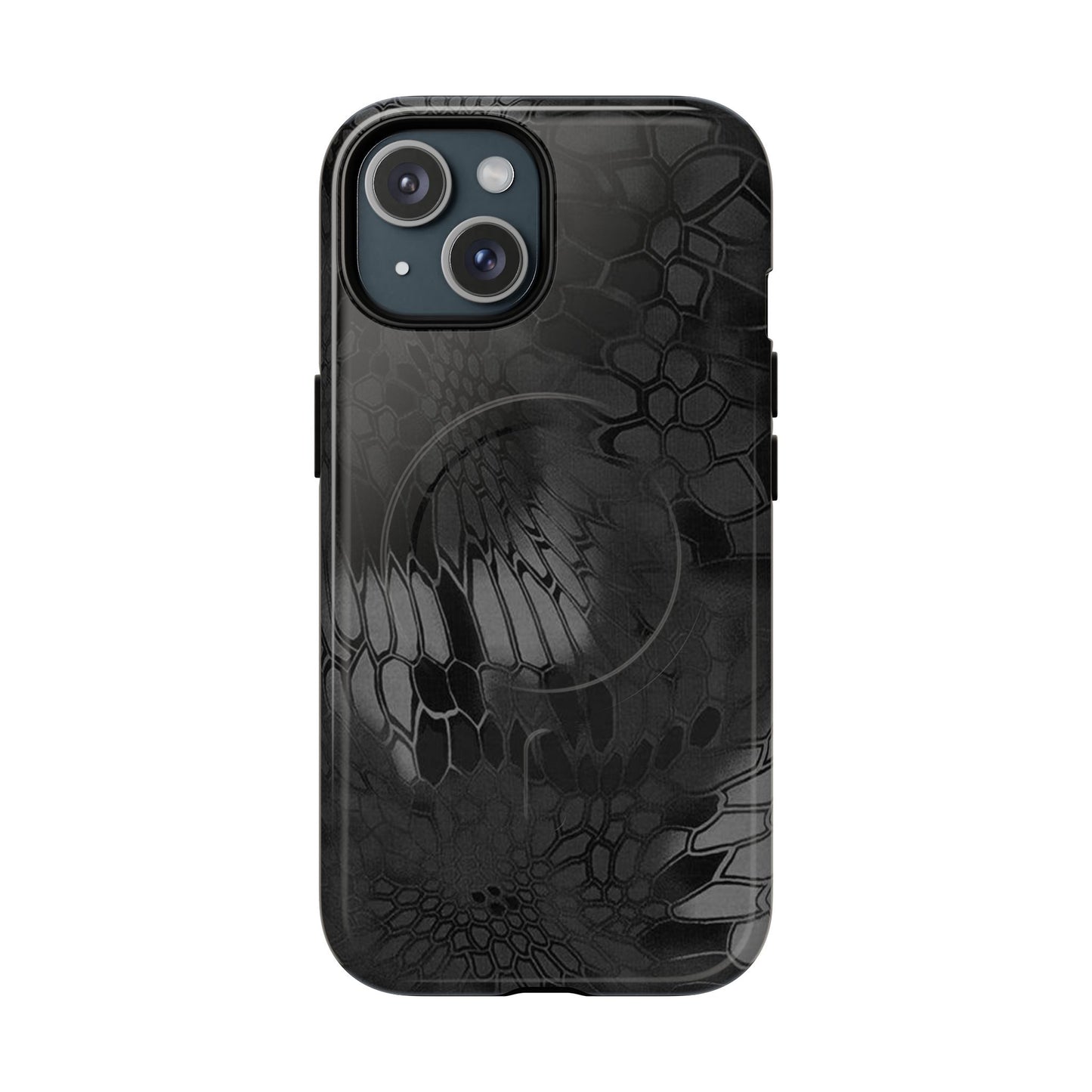 Magnetic Tough Phone Case — Black Snake Skin Protective Cover