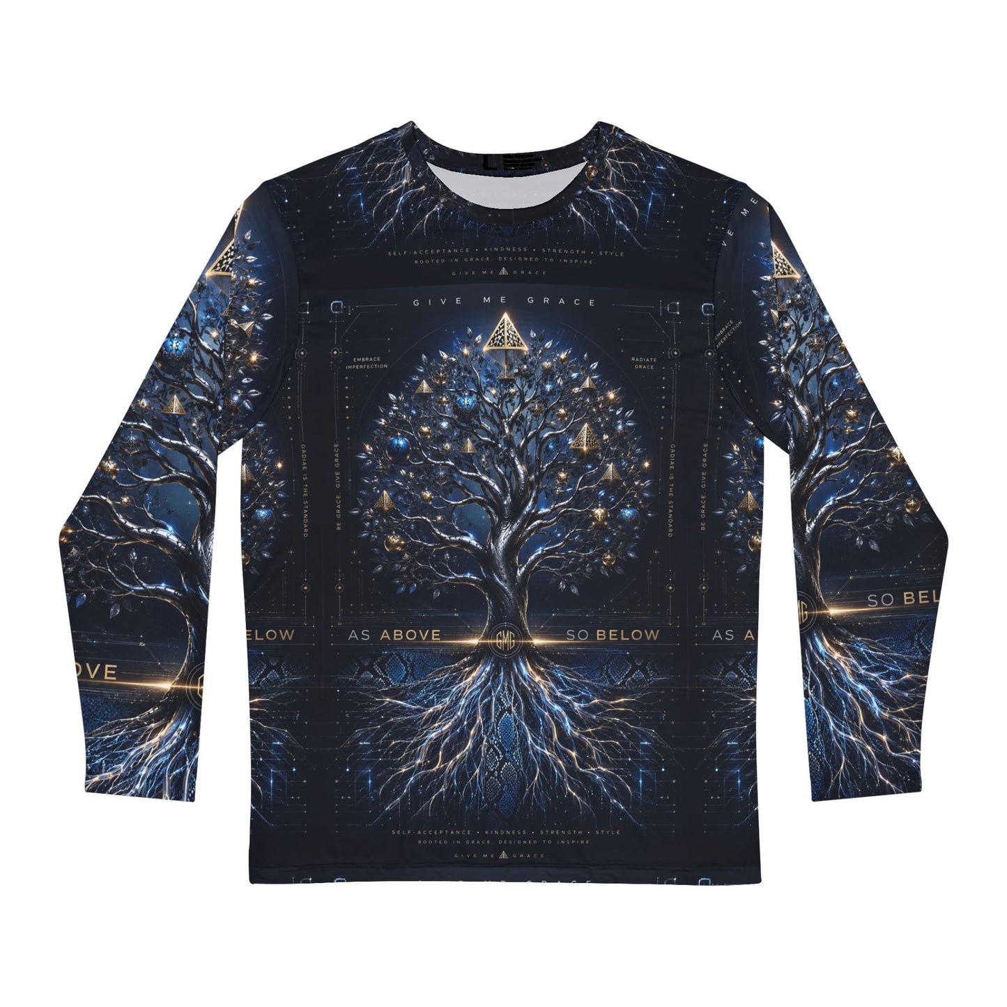 GIVE ME GRACE Snakeskin Tree Spiritual "As Above, So Below" Long Sleeve Shirt