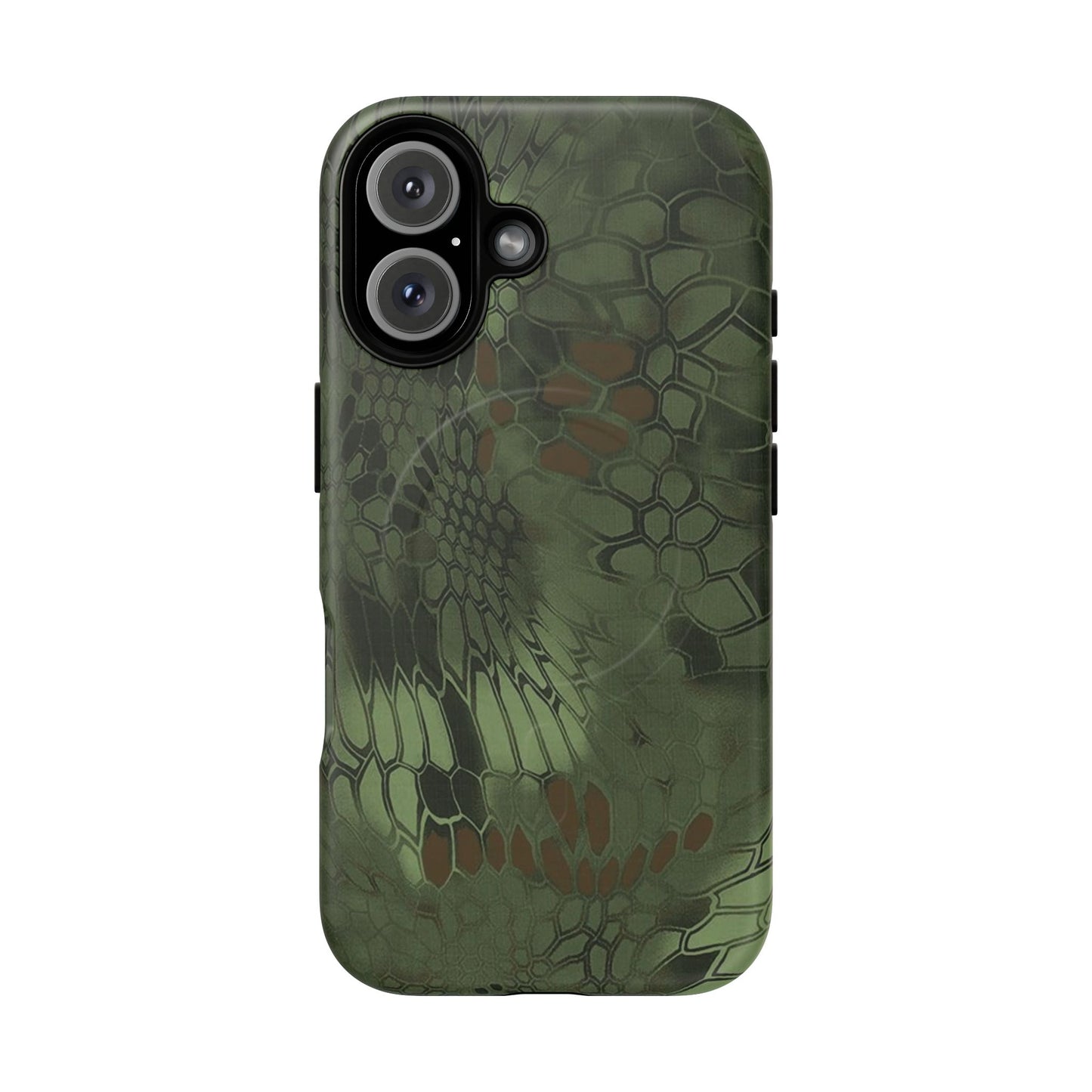 Magnetic Tough Phone Case — Green Camo Flower Snake Skin Protective Cover