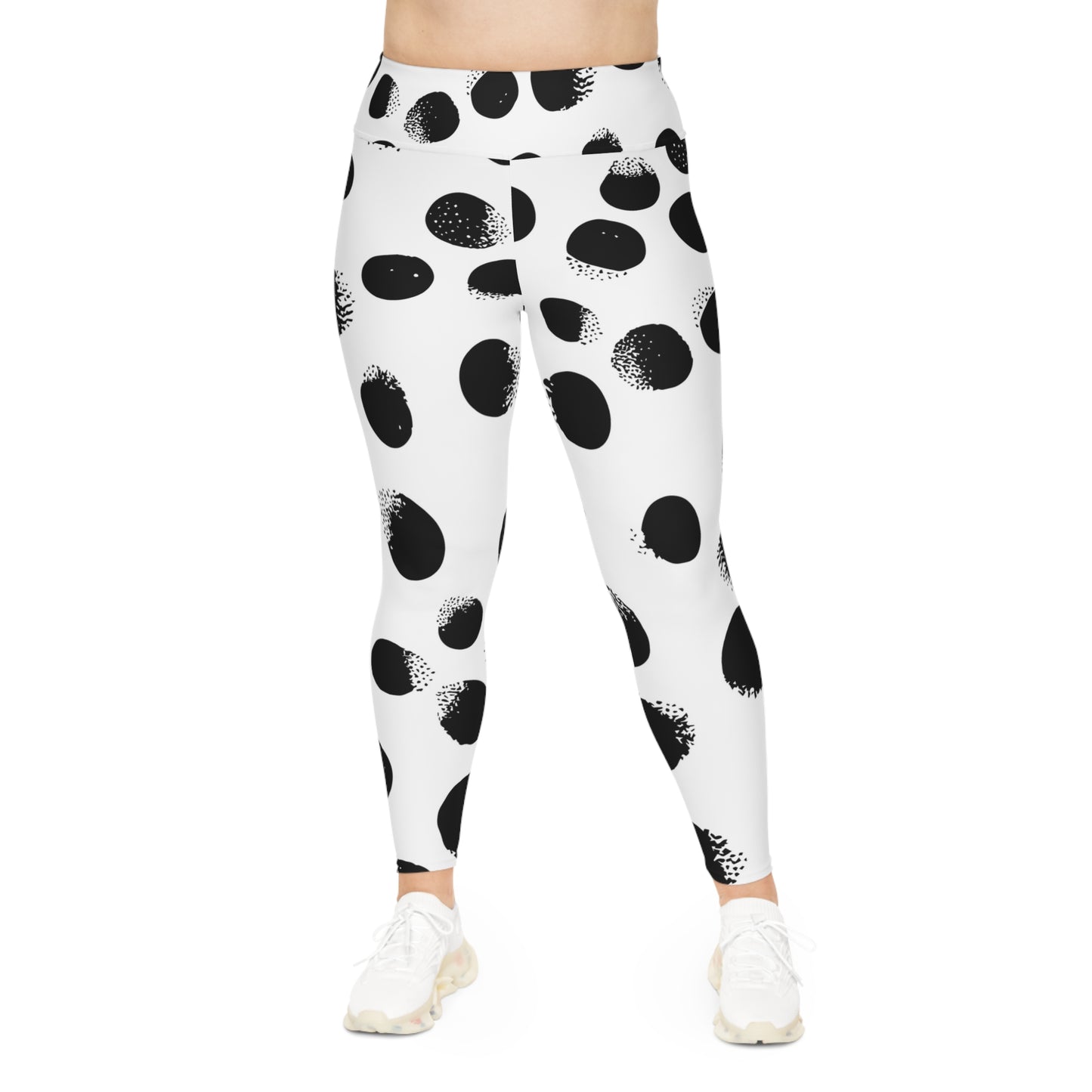 Polkadot Classic Black & White Great Quality Stylish Leggings - Plus Size Up to 6X