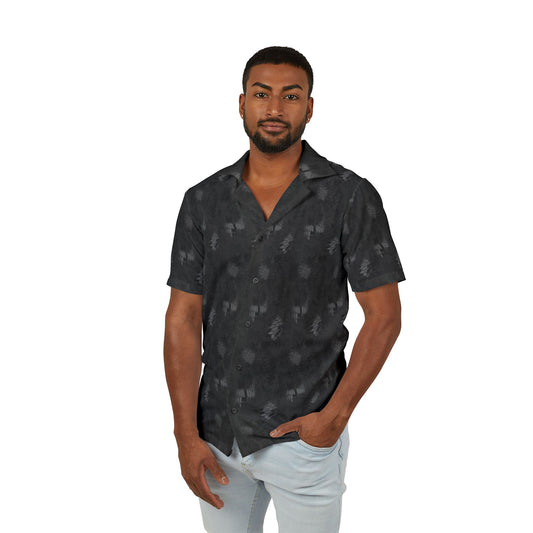 Men's Hawaiian Shirt — Snakeskin Floral Lace Camo Print (Classic Date-Night & Suit-Friendly)