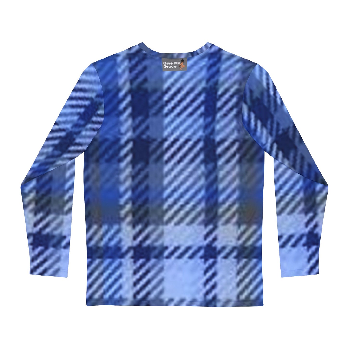 Blue Plaid Long Sleeve Unisex Shirt - Teens College Christmas Holiday Men's Fashion
