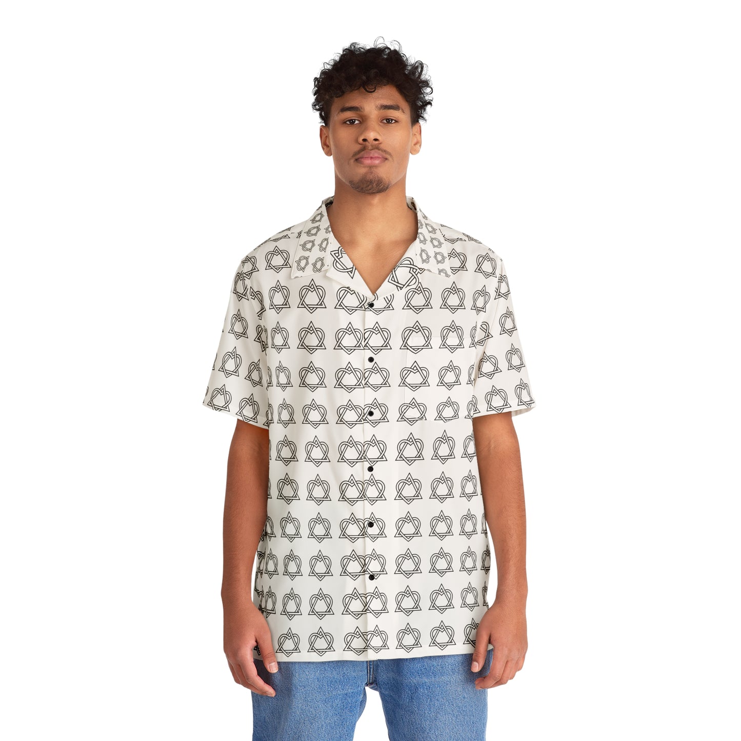 Heart Pyramid Rock & Roll Hip Hop Chic Hawaiian Shirt