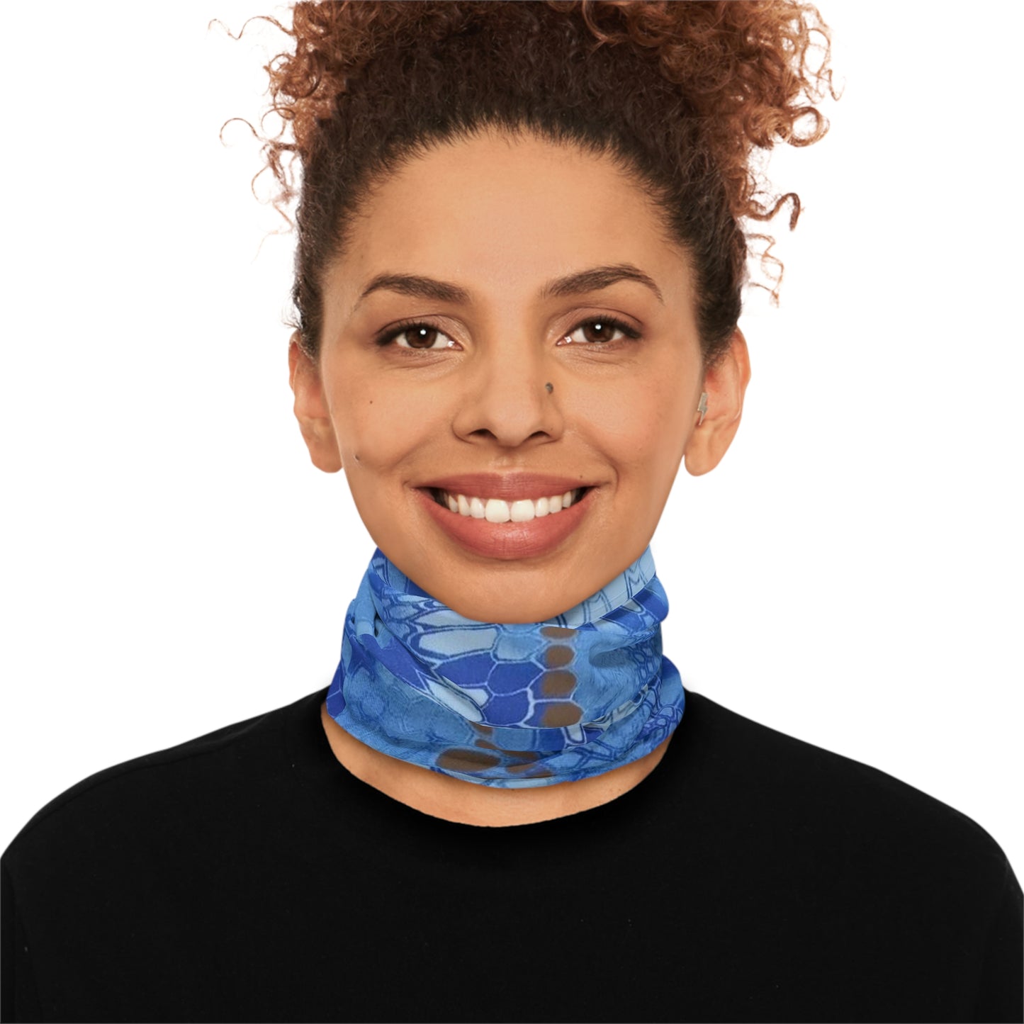 Blue Stylish Lightweight Neck Gaiter, Summer Fashion Accessory, Versatile Face Cover, Breathable Neck Warmer, Great for Outdoor Activities