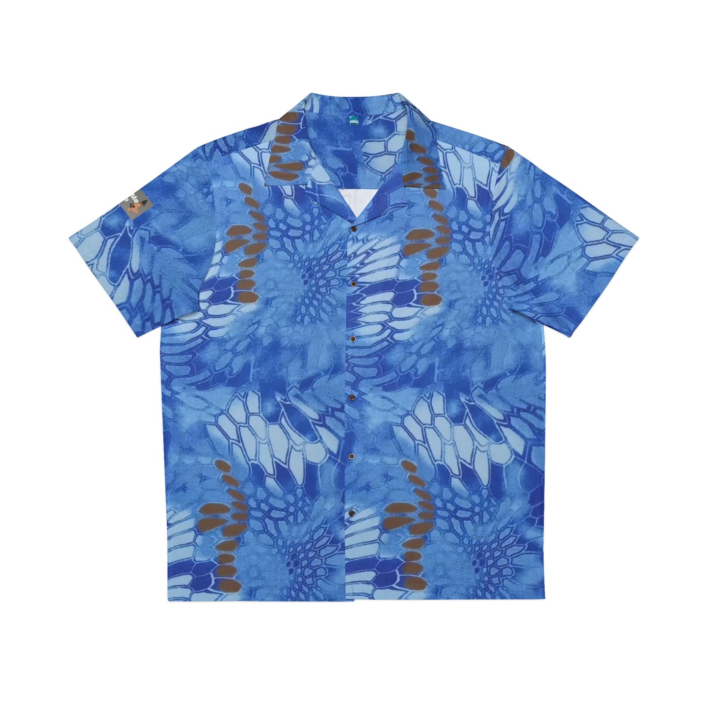 Blue Button Up Casual Hawaiian Shirt with Pyramid Hat Print, Sexy and Fun Lightweight Unisex Top, Ideal for Any Occasion, Beachwear,