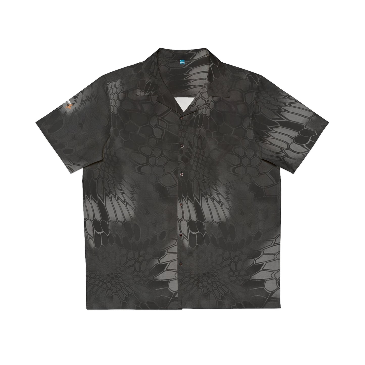 Black Gray Button Up Casual Hawaiian Shirt with Pyramid Hat Print, Sexy and Fun Lightweight Unisex Top, Ideal for Any Occasion, Beachwear,