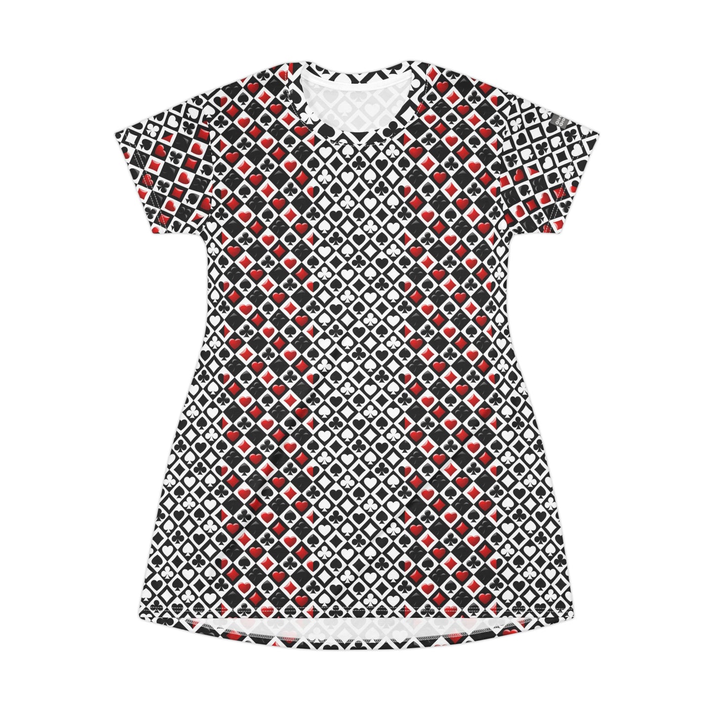 Queen of Spades Fashion Girl T-Shirt Dress | Playing Card Fashion Chic