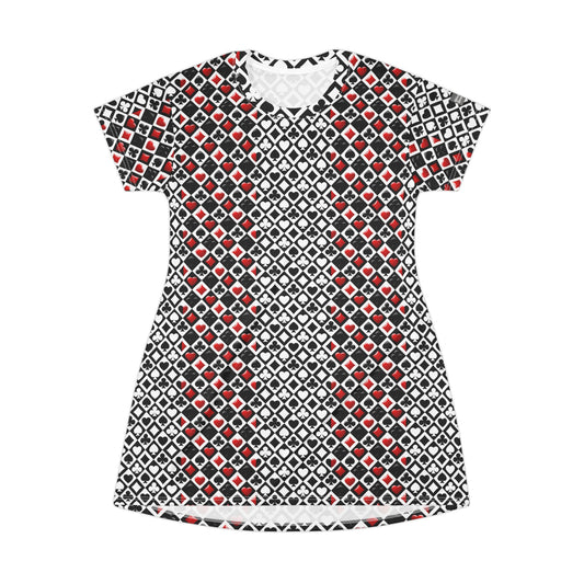 Queen of Spades Fashion Girl T-Shirt Dress | Playing Card Fashion Chic