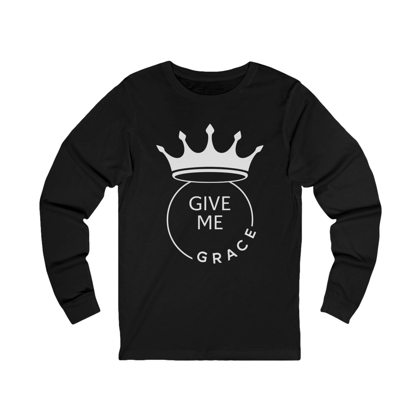 Crowned Grace Long Sleeve Tee, Inspirational Shirt, Gift for Faith, Casualwear, Spiritual Apparel, Everyday Wear