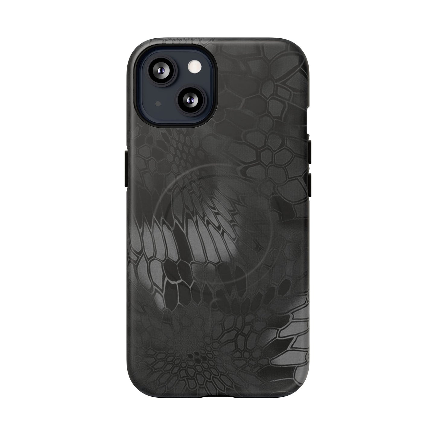 Magnetic Tough Phone Case — Black Snake Skin Protective Cover