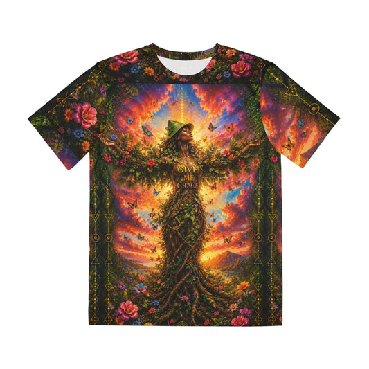 Human Tree Golden Futuristic Snakeskin Tree Unisex Tee
