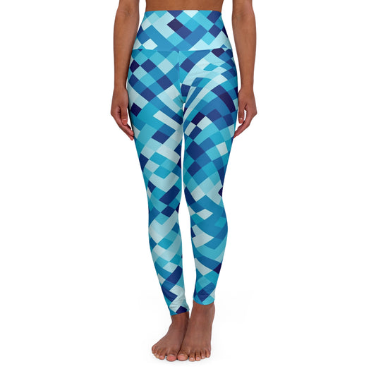 Give Me Grace Blue Diamonds Dancing High Waisted Yoga Leggings